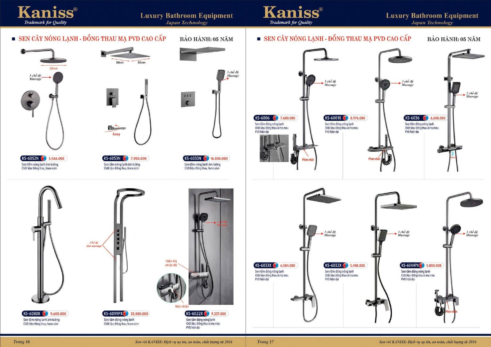 Bảng giá và Catalogue Thiết bị vệ sinh KANISS mới nhất 2025 /Page 9